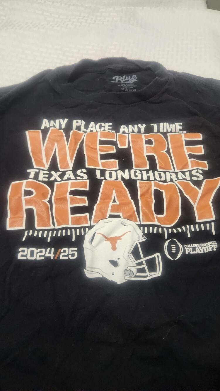 Blue 84 Texas Longhorns 2024/25 College Football Playoff T-Shirt Black Child's L - Picture 2 of 5